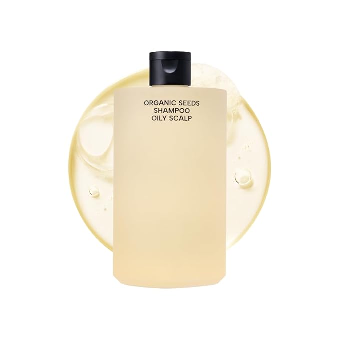 Whamisa Organic Seeds Shampoo for Oily Scalp, Fermented Ingredient Formula for Refreshing Cleanse, Balanced Oil Control, Scalp Conditioning, Flake Care, Korean Skin Care (490ml)