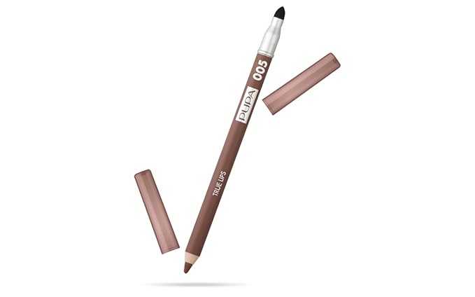 Pupa Milano True Lips Blendable Lip Contour Pencil - Dual-Ended Matte Lining Color and Brush - Creamy, Hydrating, High Pigment, Smudge Proof Formula - Paraben Free - 005 Raw Sienna Sand - 0.042 oz