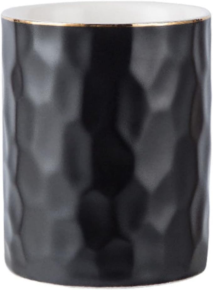 HANKOR Ceramic Pen Holder Cup Pencil Holder for Desk, Makeup Brush Holder Organizer for Office Home, Black