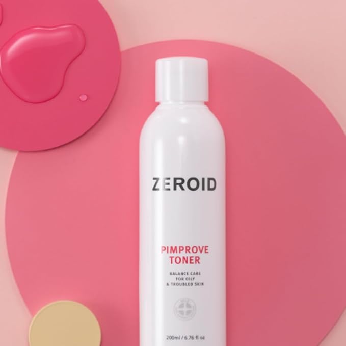 ZEROID | Pimprove Facial Toner | Skin Barrier with Hyaluronic Acid & Ceramide | pH Balanced Face Toner for Oily & Sensitive Skin | Korean Skincare | Facial Deep Hydrating | 6.76 fl oz (200ml)