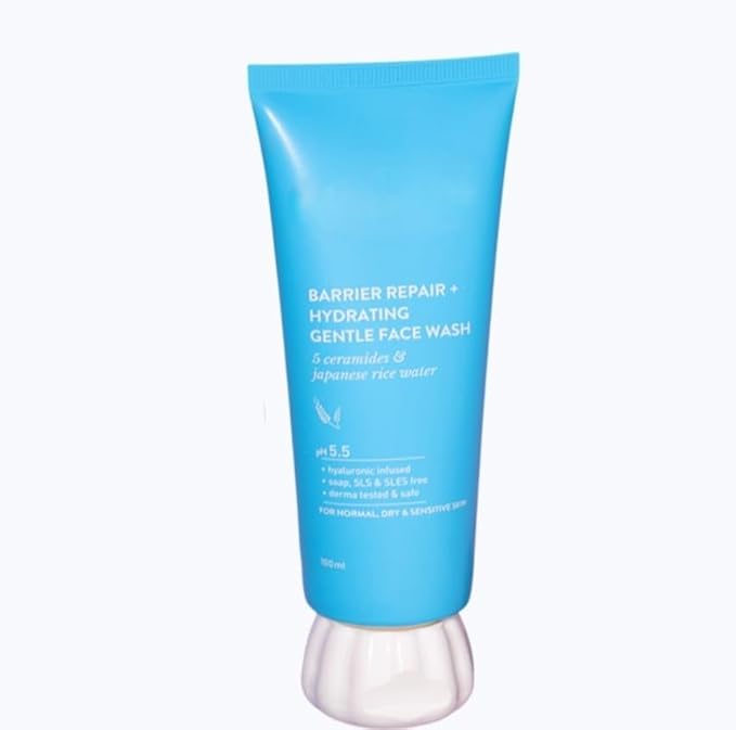 "DOT N & Key" Barrier Repair Hydrating Face Wash with 5 Ceramides, Hyaluronic Acid, pH 5.5, For Normal, Dry & Sensitive Skin, 100ml