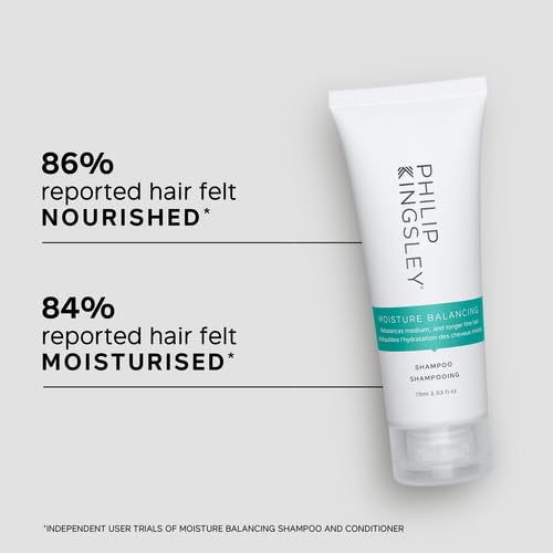 Philip Kingsley | Moisture Balancing Combination Shampoo | Hydrating for Dry and/or Oily Hair | Anti-Frizz, Antioxidant Shampoo That Hydrates and Adds Shine | 2.53oz