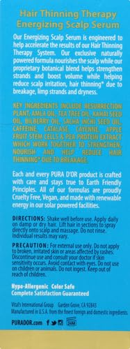 PURA D'OR Scalp Therapy Energizing Scalp Serum Revitalizer (4oz) with Argan Oil, Biotin, Caffeine, Stem Cell, Catalase & DHT Blockers, All Hair Types, Men & Women (Packaging may vary) (Pack of 2)