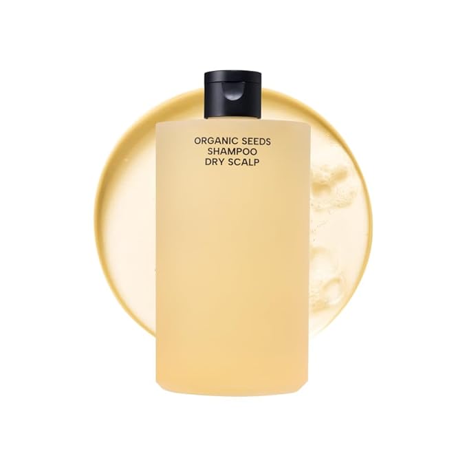 Whamisa Organic Seeds Shampoo for Dry Scalp, Fermented Ingredient Formula for Refreshing Cleanse, Scalp Conditioning, Flake Care, Moisturizing, Hydrating, Korean Skin Care (490ml)