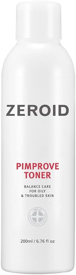 ZEROID | Pimprove Facial Toner | Skin Barrier with Hyaluronic Acid & Ceramide | pH Balanced Face Toner for Oily & Sensitive Skin | Korean Skincare | Facial Deep Hydrating | 6.76 fl oz (200ml)