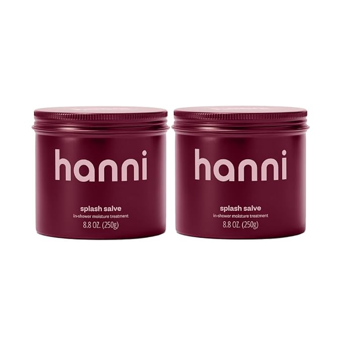 HANNI Splash Salve Body Mask, In-Shower Moisturizer with Coconut, Jojoba, Shea Butter & Glycerin, Deep Conditioning for All Skin Types, 250 mL / 8.8 oz (Pack of 2)