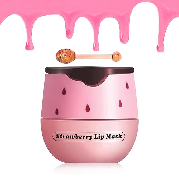 1 Pack Fruit Lip Balm, Moisturizing & Smoothing Lip, Hydrate Repair Prevent Dry Cracked Lip Sleeping Lip Mask, Effective Reduces Lip Lines Lip Care (Strawberry)