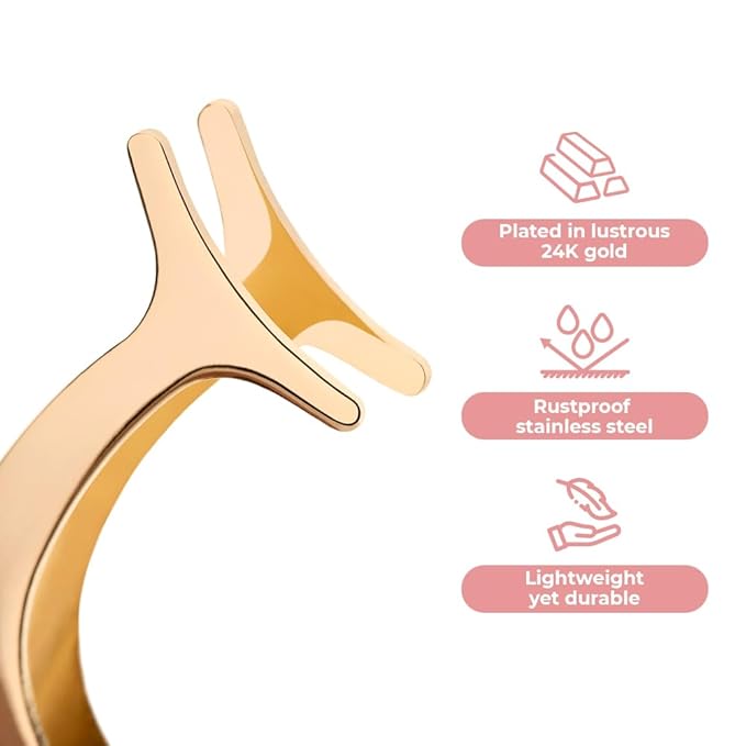 Icona Lashes Eyelash Applicator for False Eyelashes & Lash Extensions || 24K Gold Plated Stainless Steel with Contoured Tip for Precise Application & Ergonomic Handle for Comfortable Grip