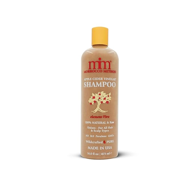 Morrocco Method Apple Cider Vinegar Shampoo - 100% Natural & Raw. Unisex. For All types of Hair and Scalp. No SLS, Parabens or GMO's. Made in USA (16 oz.)
