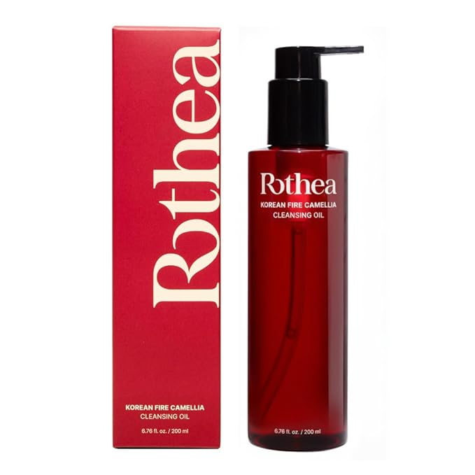Rothea Korean Fire Camellia Cleansing Oil – Gentle Oil Cleanser for Face & Makeup, Blackhead Remover, Korean Skin Care, 6.76 fl oz / 200ml