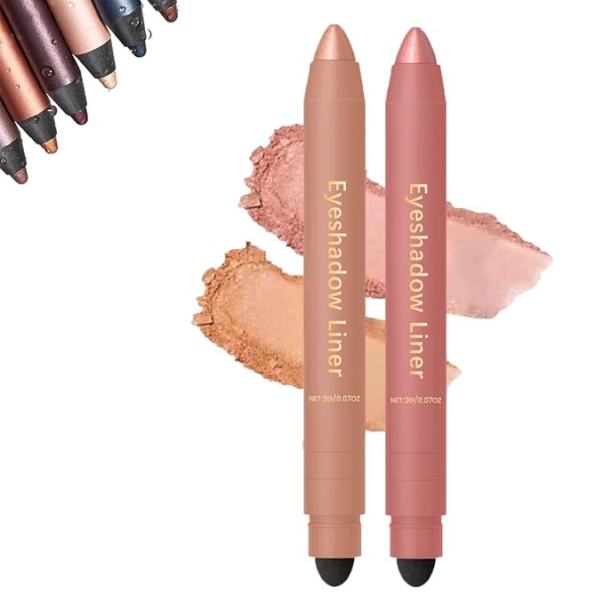 Mitlume Perfect Color Duo-Shadow Liner 2-in-1 Eyeliner & Eyeshadow,Chiura Plum Eyeshadow Stick,Waterproof Smudge-Proof Long-Lasting Makeup, Effortless Smoky or Natural Eye Makeup,Easy to Color(06+03)