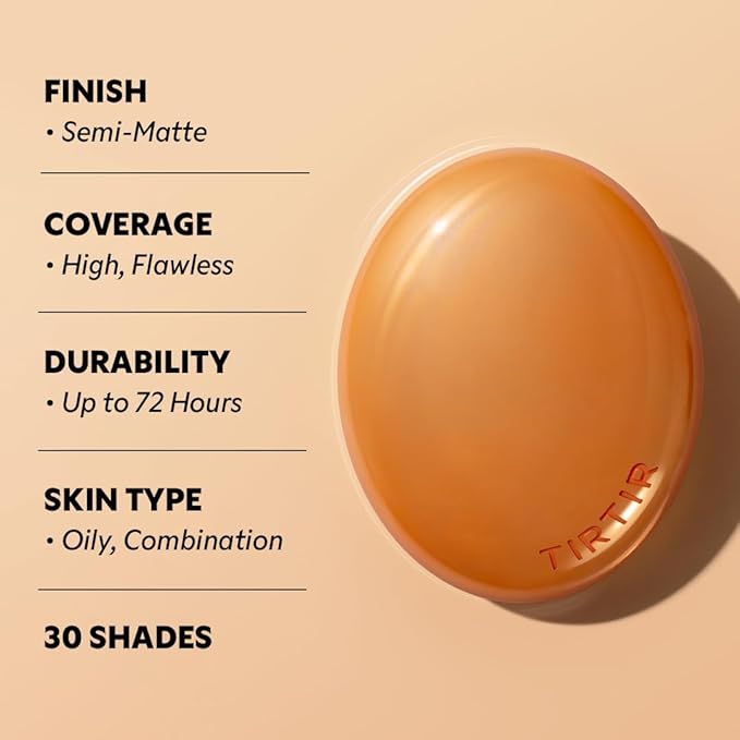 [*Mini Size*] TIRTIR Mask Fit Ai Filter Cushion Foundation | AI-Like Semi-Matte Finish - Up to 72-Hour Medium to Full Coverage Korean BB Cushion Make up Beauty, #22N Shell Beige, 0.15 Fl Oz