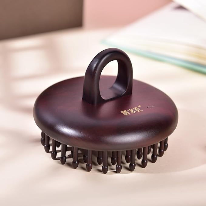 TAN MUJIANG Massage Hair Comb Hair Brush Round Shape (Black Rosewood 1)