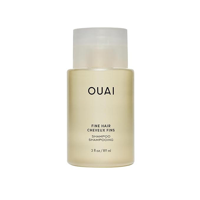 OUAI Fine Shampoo Travel Size - Volumizing Shampoo with Strengthening Keratin, Biotin & Chia Seed Oil for Fine Hair - For Clean, Weightless Body - Paraben, Phthalate & Sulfate Free Hair Care (3 Fl Oz)