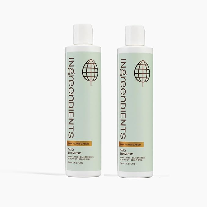 Non Toxic Vegan Shampoo with Organic Ingredients, Apple Cider Vinegar & Tea Tree Oil - Sulfate Free, Color Safe, Paraben Free, Gluten Free, Cruelty Free, pH Balanced (2-Pack)