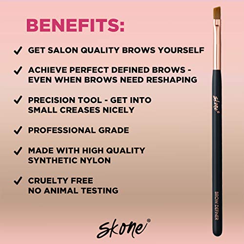 Skone Cosmetics | Professional Grade Makeup Brush | Eye Shadow | Eyebrows | Primer | Smudger | Nylon Brush (Brow Definer Brush)