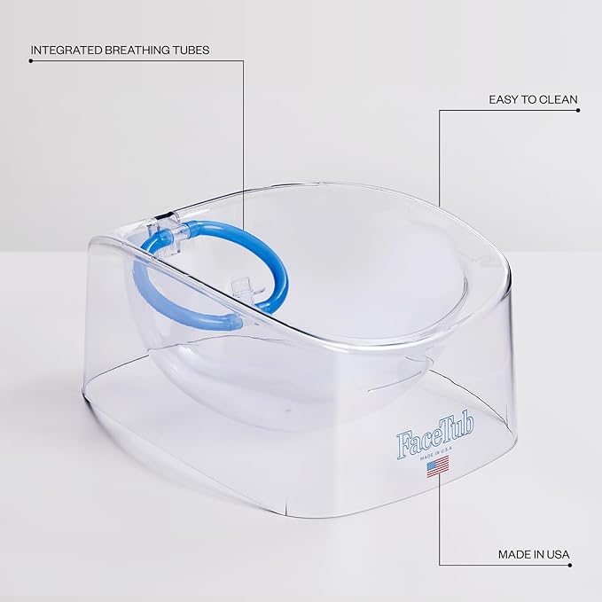 Cold Ice Bath, Premium Face Bowl For Ice, Face Tub Facial Cold Plunge to Support Skin Health & Relaxation, Facial Cold Plunge with Breathing Tubes, Combine Deep Breathing & Cold Plunge