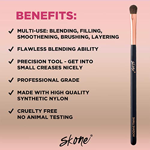 Skone Cosmetics | Professional Grade Makeup Brush | Eye Shadow | Eyebrows | Primer | Smudger | Nylon Brush (Small Shadow Brush)
