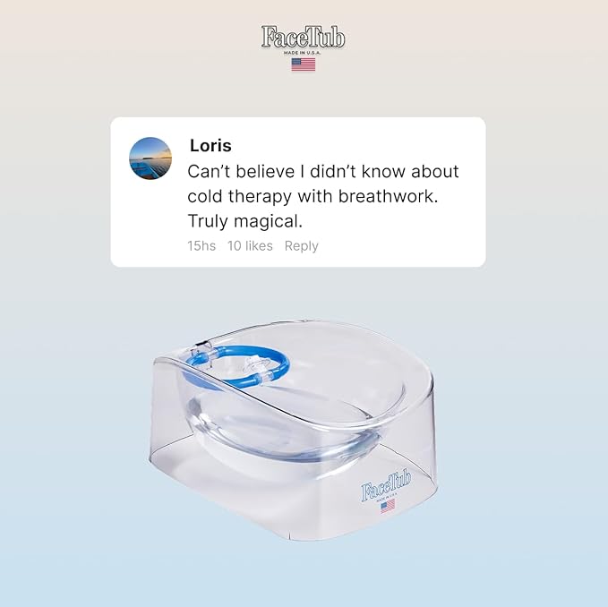 Cold Ice Bath, Premium Face Bowl For Ice, Face Tub Facial Cold Plunge to Support Skin Health & Relaxation, Facial Cold Plunge with Breathing Tubes, Combine Deep Breathing & Cold Plunge