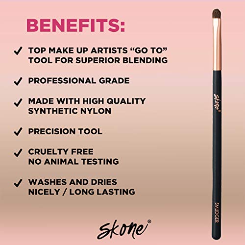 Skone Cosmetics | Professional Grade Makeup Brush | Eye Shadow | Eyebrows | Primer | Smudger | Nylon Brush (Smudger Brush)