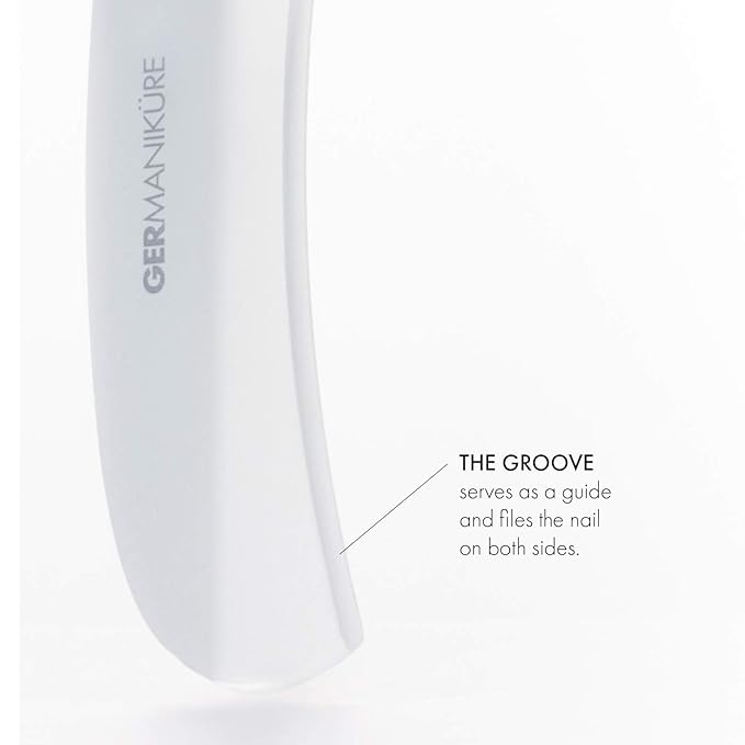 4pcs Manicure Set Genuine Czech Crystal Gray Glass Nail File Moon File Manicure Stick Pedicure Foot Care Bar in Black Leather by GERmanikure