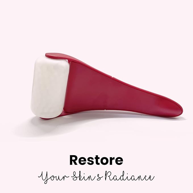 ROSELYNBOUTIQUE Ice Roller for Face Wrinkles Fine Lines Puffiness Stick Massager Facial Skin Care Tools Self Care Gifts for Men Women (Red)