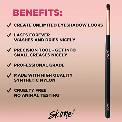 Skone Cosmetics | Professional Grade Makeup Brush | Eye Shadow | Eyebrows | Primer | Smudger | Nylon Brush (Smokey Brush)