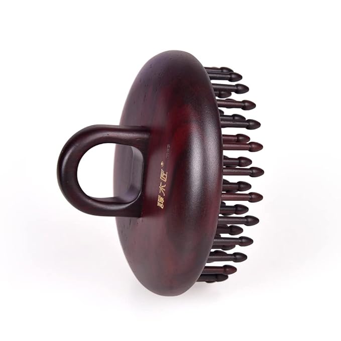TAN MUJIANG Massage Hair Comb Hair Brush Round Shape (Black Rosewood 1)