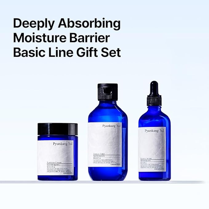 [PKY] Pyunkang Yul Basic Line Skincare Gift Set, Holiday Essentials for Moisturizing & Nourishing, Toner, Serum & Face Cream, Ideal for Gifting (3-Item Set)