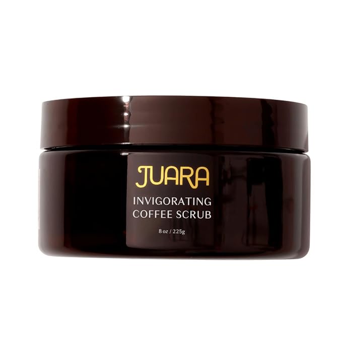 JUARA Invigorating Coffee Scrub - Exfoliating Body Scrub with Sumatra Coffee Beans & Rice Protein - Sulfate-Free Body Exfoliator for Smooth Skin, Indonesian Jamu Formula, 8 oz