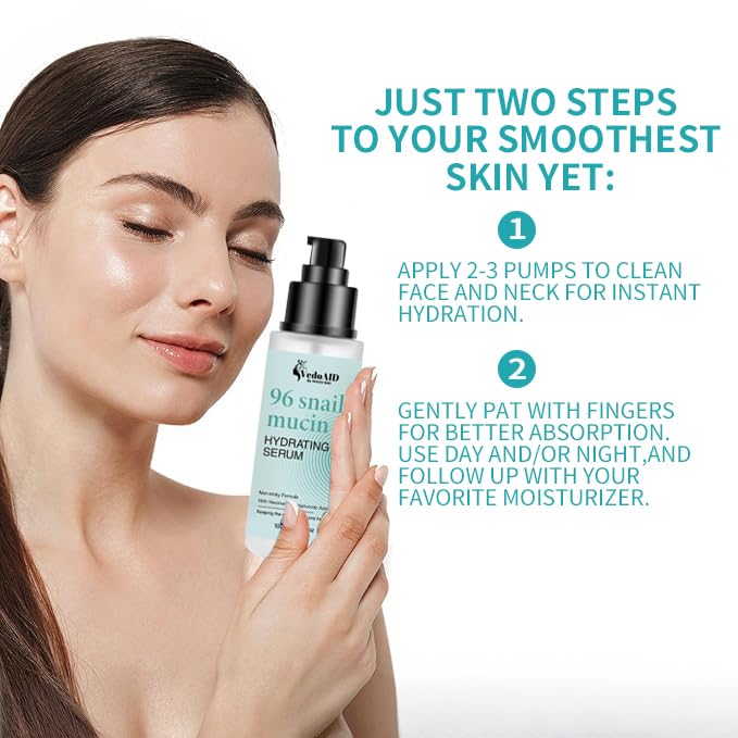 (1Pc) VedoAID Snail Mucin 96% Repair Essence: Advanced Hydrating Serum for Skin Repair, Anti-Aging, and Discoloration Correction (100ml)