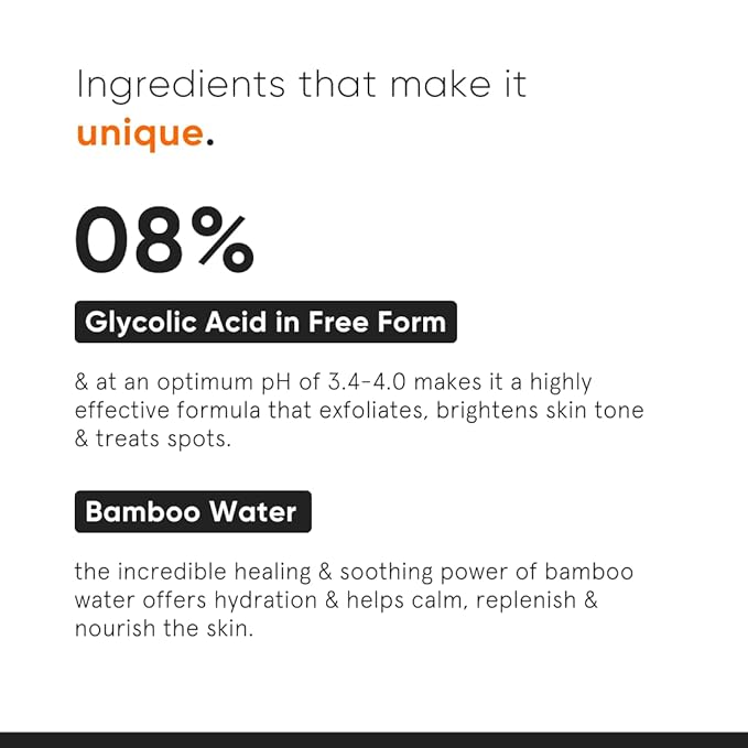 Minimalist Glycolic Acid 8% Exfoliating Toner for Glowing Skin | Multi-Functional Exfoliating Toner with Bamboo Water for Body, Face, Underarms & Scalp | for Women & Men | 5 Fl Oz / 150 ml