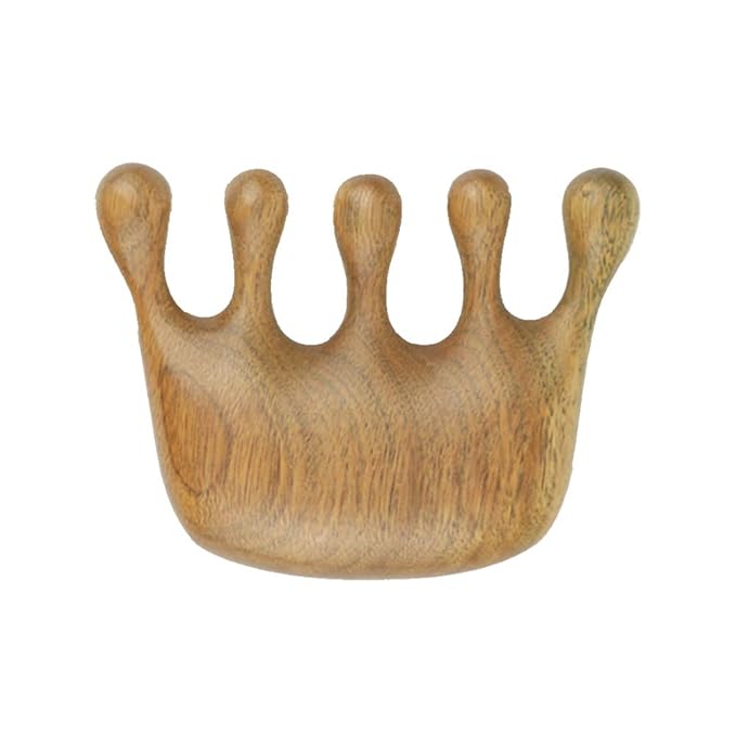 Sitronugras Natural Wood Wide Tooth Hair Comb Head Scalp Massage No Static Green Sandalwood Hair Pick Wooden Comb for Men and Women with free pouch