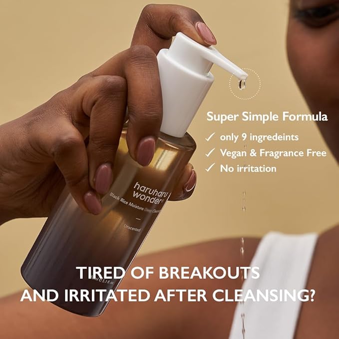 HARUHARU wonder Black Rice Moisture Cleansing Oil, Travel Size, Double Cleansing, Daily Makeup remover, Pore Oil Cleanser, Korean Skincare, Non-comedogenic, Holiday Stocking Stuffer, 1.0 fl oz