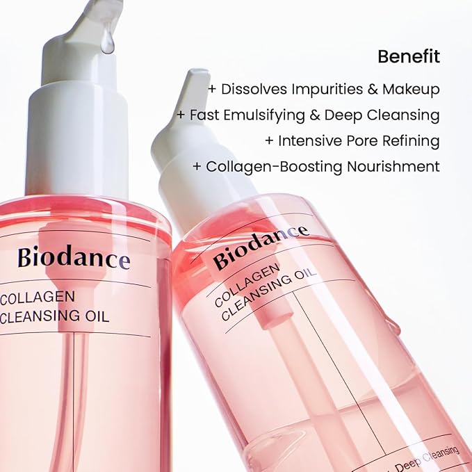 BIODANCE Collagen Cleansing Oil, Facial Oil Cleanser, Gentle Makeup Remover, Removes Bleackhed and Whitehead for Sensitive Skin, Korean Skin Care, Valentines Day Gifts for Herㅣ6.76 fl. oz. (200 ml)