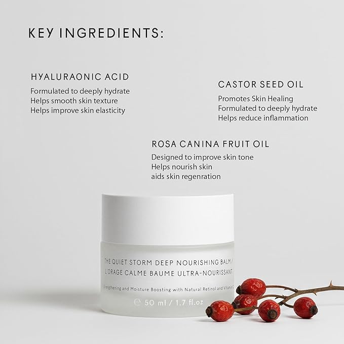 The Untamed Quiet Storm Deep Nourishing Balm – Helps Support Skin Elasticity & Moisture for Dry, Mature, or Sensitive Skin – Hydrating Face Cream with Borage Oil & Hyaluronic Acid – 1.7 fl oz