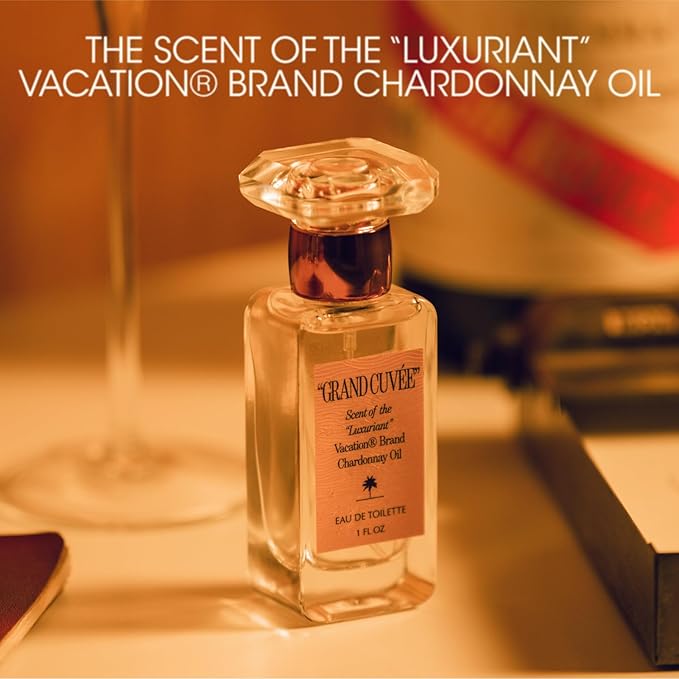 VACATION “GRAND CUVÉE” Eau de Toilette Sunscreen, Amber Vanilla Perfume, Unisex Summer Scent with Argan, Peach, Cedarwood & Vanilla Bean, 1 Fl. Oz.