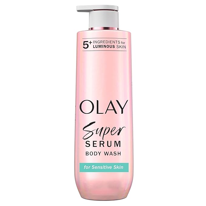 Olay Super Serum Body Wash for Sensitive Skin, 24hr Long Lasting Hydration, 5+ Ingredient Complex for Bright Even Firm Luminous Skin, 20 fl oz