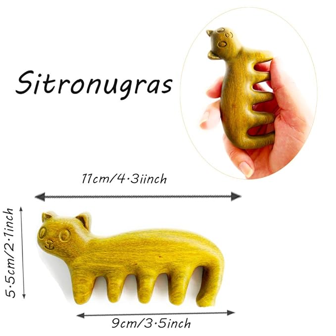 Sitronugras Natural Wood Wide Tooth Hair Comb Head Scalp Massage No Static Green Sandalwood Hair Pick Wooden Comb for Men and Women