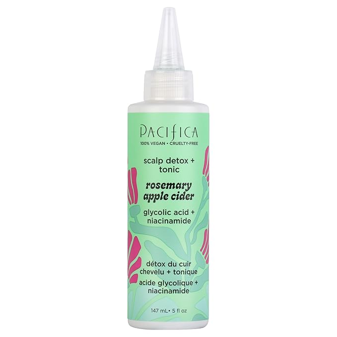 Pacifica Scalp Detox Tonic – Scalp Exfoliator with Glycolic & Salicylic Acid for Clarifying Build Up & Purifying – Infused with Rosemary to Support an Itchy, Dry Head – Vegan & Cruelty-Free – 5 oz