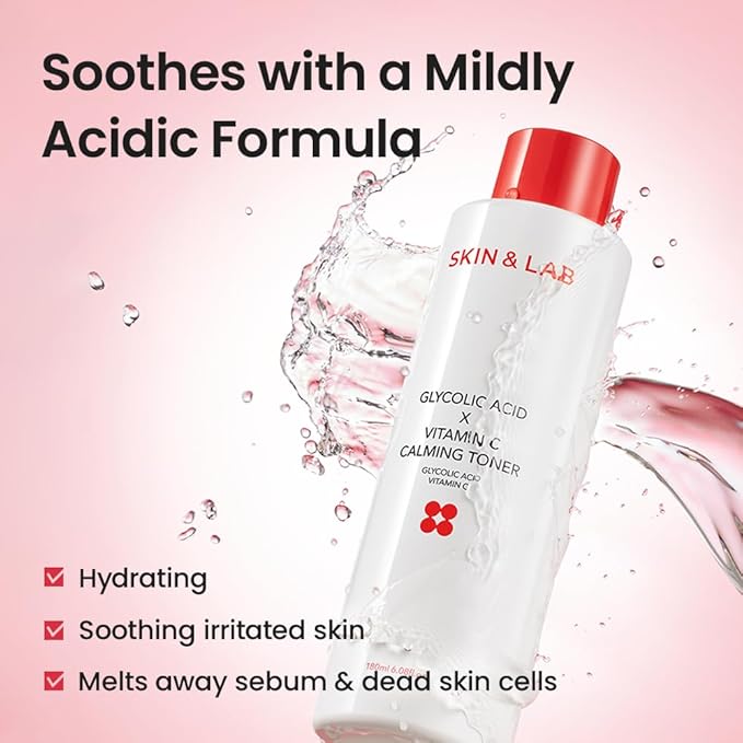 [Skin&LAB] GLYCOLIC Acid X Vitamin C Calming Toner, 6.08 fl. oz.