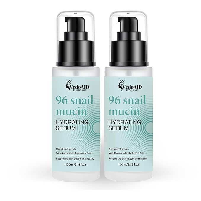 (2Pc) VedoAID Snail Mucin 96% Repair Essence: Advanced Hydrating Serum for Skin Repair, Anti-Aging, and Discoloration Correction (100ml+100ml)