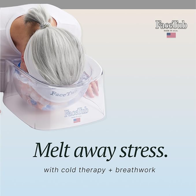 Cold Ice Bath, Premium Face Bowl For Ice, Face Tub Facial Cold Plunge to Support Skin Health & Relaxation, Facial Cold Plunge with Breathing Tubes, Combine Deep Breathing & Cold Plunge