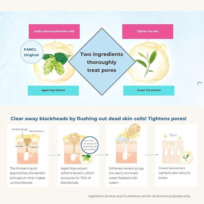 FANCL Mild Cleansing Oil, Japanese Facial Cleansing Oil, Makeup Remover, Oil Cleanser, 100% Preservative Free, Clean Skincare for Sensitive Skin (1, Blue)