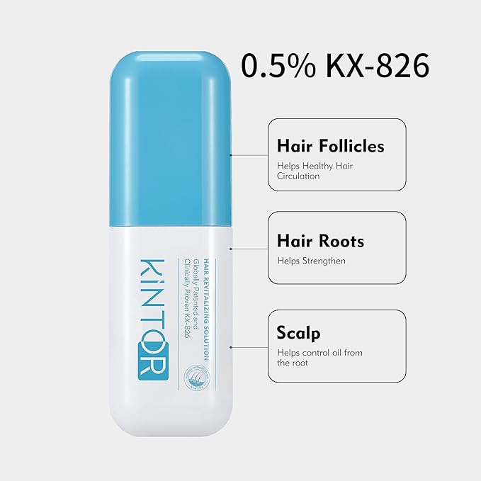 0.5% KINTOR KX-826 Hair Growth Spray,Oil Control Strengthen Hair,Hair Regrowth Products for Women&Men,Basic,240ml