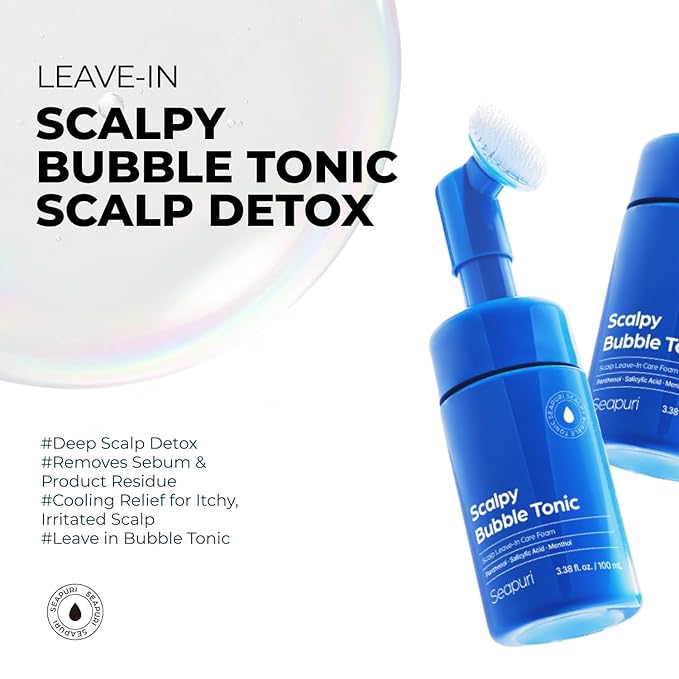 Bubble Tonic | Leave-In Scalp Exfoliator Foam for Oily, Sweaty, or Itchy Roots | Clears Buildup & Sweat with No Residue | Cooling Relief with Menthol & Salicylic Acid | Korean Hair Care Detox