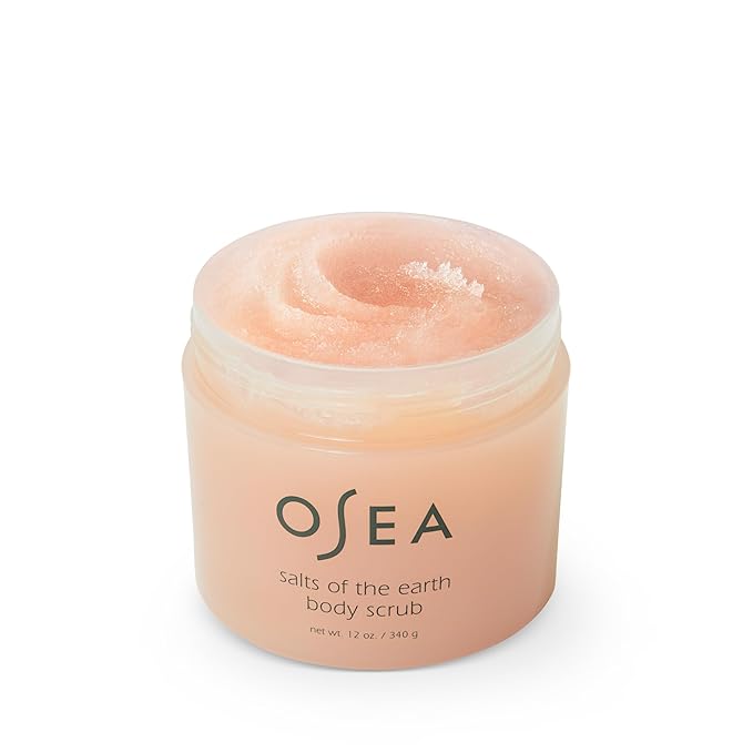 OSEA Salts of the Earth Body Scrub 12 oz - Pink Himalayan Salt Scrub - Gentle Body Exfoliation Skincare - Ideal Spa Gift for Pampering - Clean Beauty & Vegan Body Care (Pack of 2)