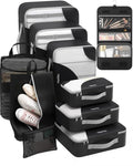 ALL INCLUDED 10 Set Durable Packing Cubes for Suitcases,OlarHike Essentials for Travel,UPGRADED Anti-Tear Stitching, NEW Improved Luggage Packing Organizers for Travel Accessories (Ink)