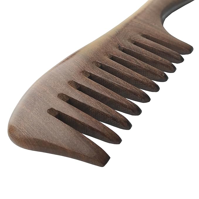 Letyvba Wooden Comb – Wide Tooth Anti-static Wooden Hair Comb for Curly, Wet, Long Hair