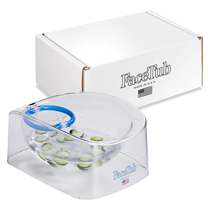 Cold Ice Bath, Premium Face Bowl For Ice, Face Tub Facial Cold Plunge to Support Skin Health & Relaxation, Facial Cold Plunge with Breathing Tubes, Combine Deep Breathing & Cold Plunge
